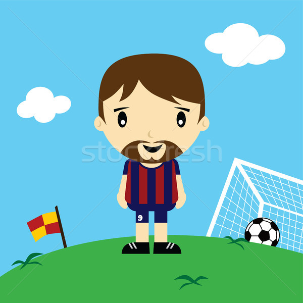 Drôle cartoon footballeur ligue vecteur art [[stock_photo]] © vector1st