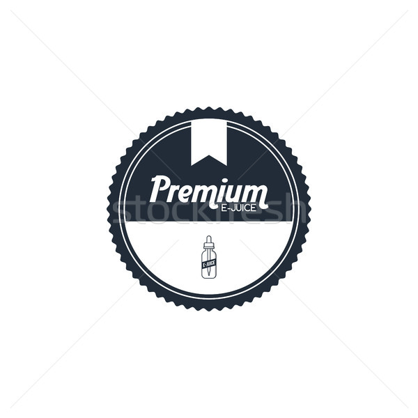 Stock photo: personal vaporizer e-cigarette e-juice liquid label badge set