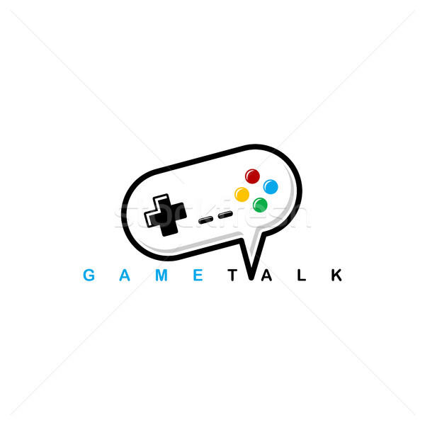 Videogioco chat joystick consolare logo modello Foto d'archivio © vector1st