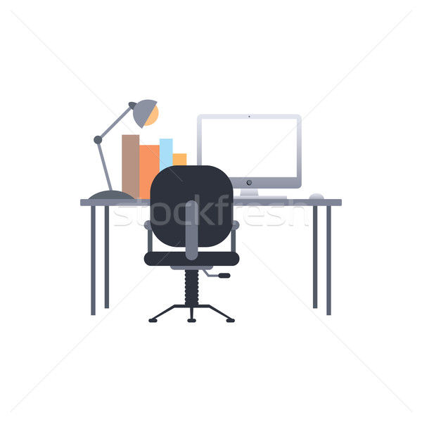 Trabajo escritorio estudio vector arte ilustración Foto stock © vector1st