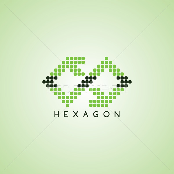 Pixel logo modello design segno corporate Foto d'archivio © vector1st