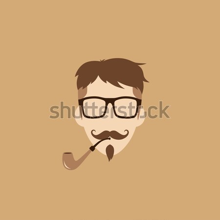 Karikatur guy Avatar Bild Mann Hipster Stock foto © vector1st