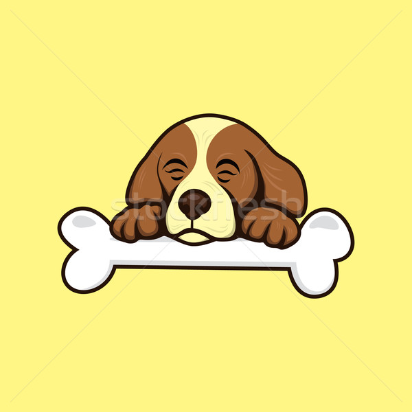Sevimli küçük köpek yavrusu kemik vektör sanat Stok fotoğraf © vector1st