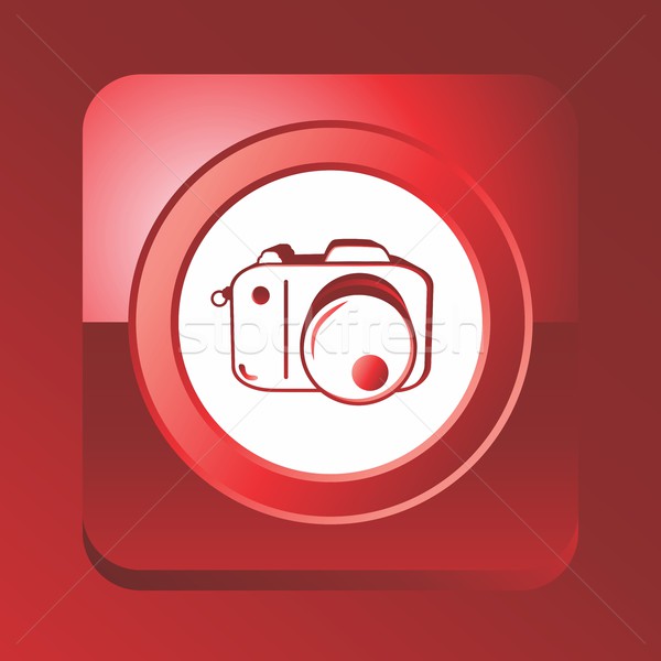 Fotocamera icona pulsante vettore grafica arte Foto d'archivio © vector1st