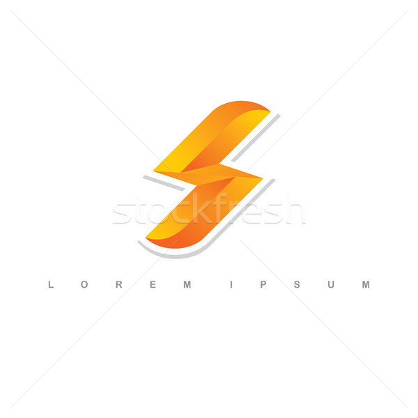 Naranja trueno signo logo vector Foto stock © vector1st