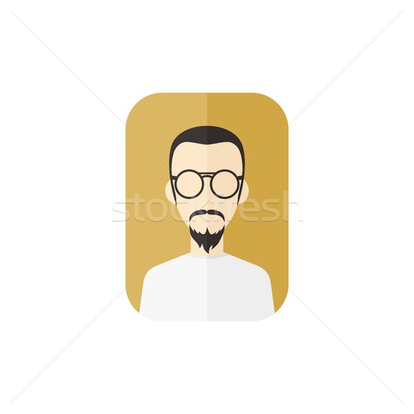 Mann Hipster Avatar Benutzer Bild Zeichentrickfigur Stock foto © vector1st