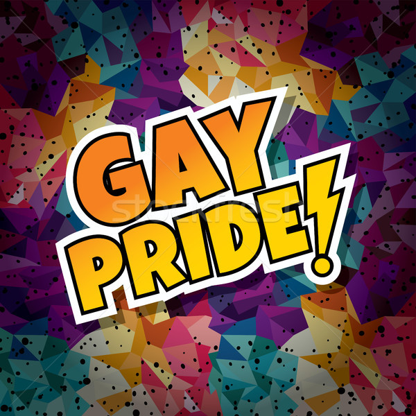 Homoszexuális büszkeség szöveg absztrakt színes háromszög Stock fotó © vector1st