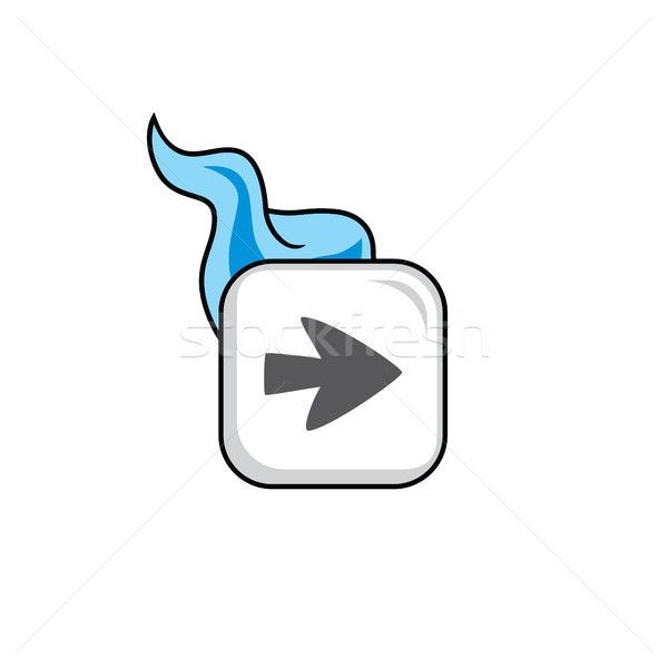 Hot vlam icon knop vector kunst Stockfoto © vector1st