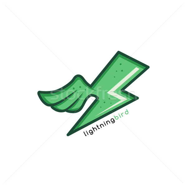 green lightning bird theme identity ogo template Stock photo © vector1st