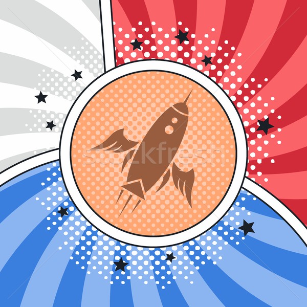 Ruimte raket vector kunst illustratie teken Stockfoto © vector1st