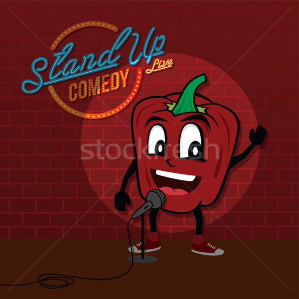 Stand hasta comedia abierto vector Foto stock © vector1st