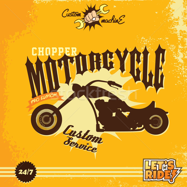 custom motorcycle chopper bike Stock photo © vector1st