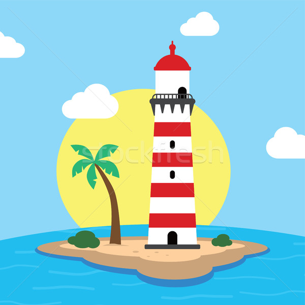 beach lighthouse seashore view Stock photo © vector1st