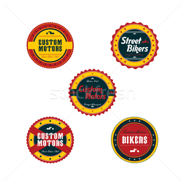 Stock photo: vintage motorcycle badge theme set