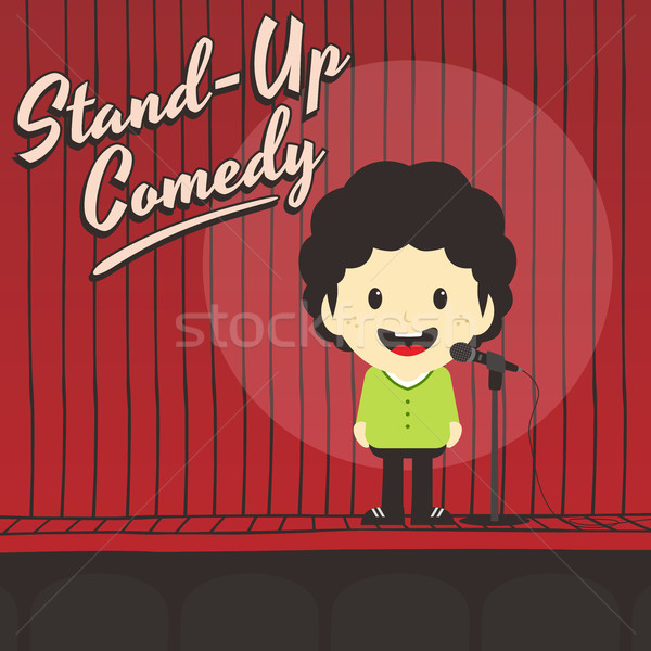 Mannelijke stand omhoog komiek muziek Stockfoto © vector1st