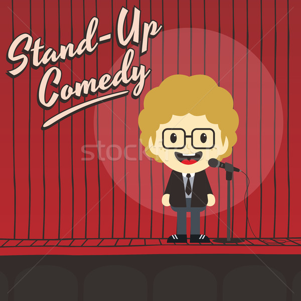 Mężczyzna stoją w górę komik muzyki Zdjęcia stock © vector1st