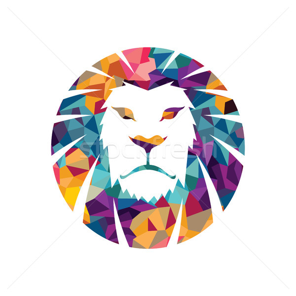 Lew głowie wektora logo szablon twórczej Zdjęcia stock © vector1st