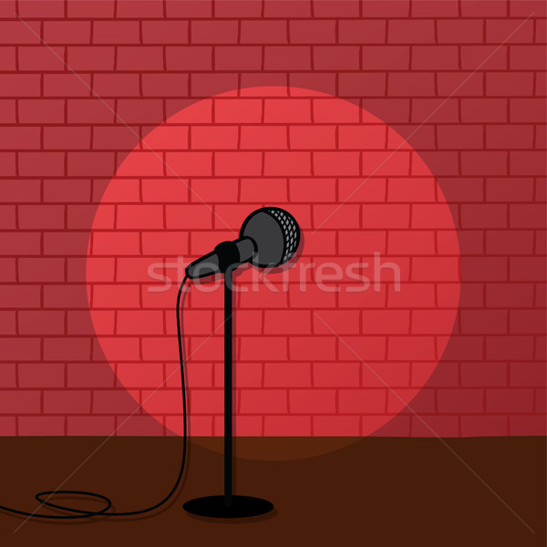 紅色 磚 聚光燈 站 上 喜劇 商業照片 © vector1st