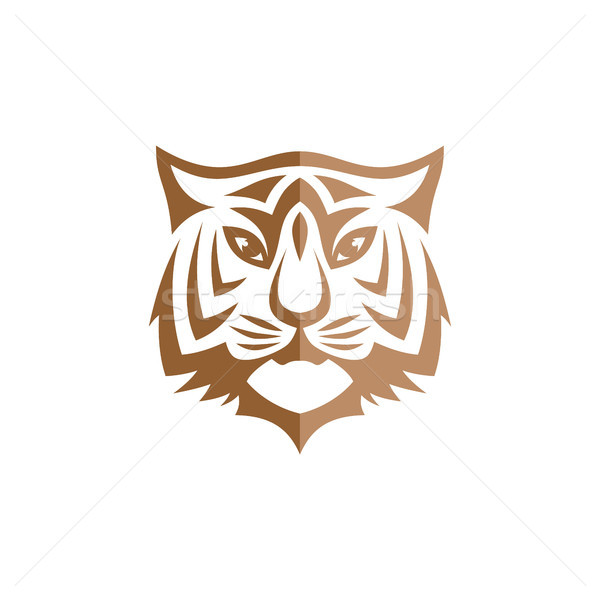 intimidating tiger front view theme logo template Stock photo © vector1st