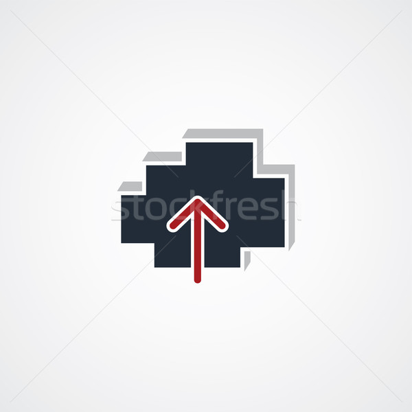 cloud upload sign theme Stock photo © vector1st