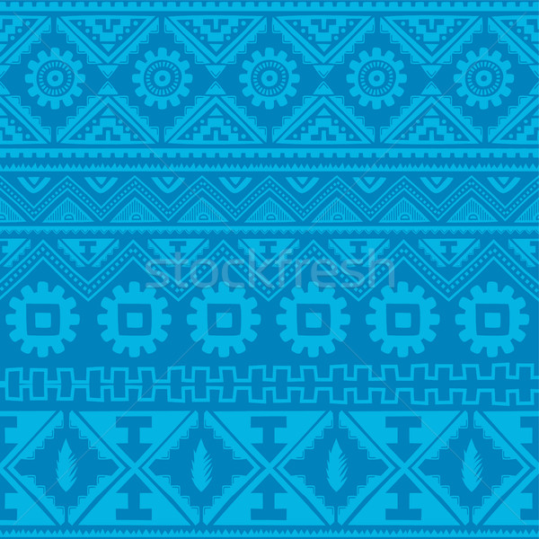 Miękkie niebieski tubylec amerykański etnicznych wzór Zdjęcia stock © vector1st