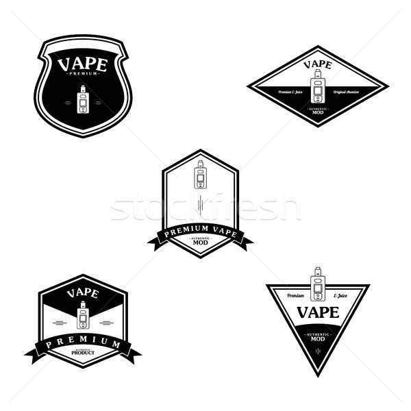 electric cigarette personal vaporizer e-cigarette retro label badge Stock photo © vector1st