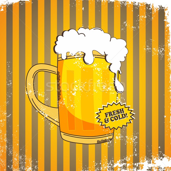冷たい ビール グラフィック 芸術 ドリンク レトロな ストックフォト © vector1st