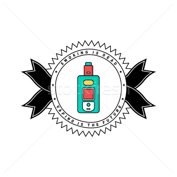 Elettrici sigaretta vapori badge etichetta vettore Foto d'archivio © vector1st