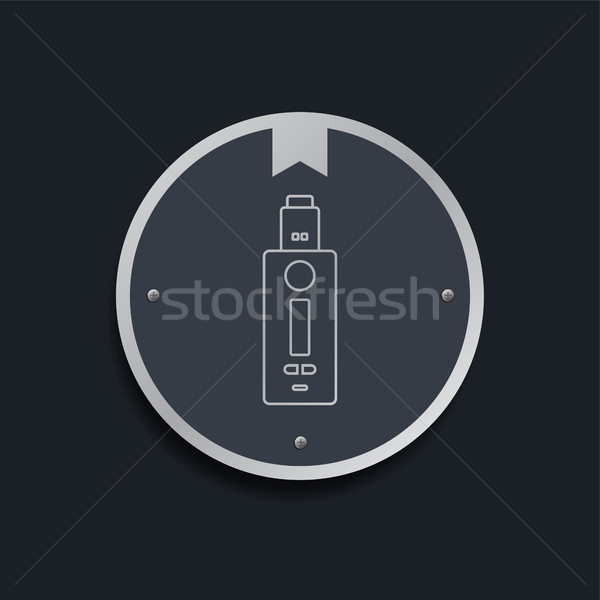 ストックフォト: レトロな · 色 · バッジ · 電気 · たばこ · ベクトル
