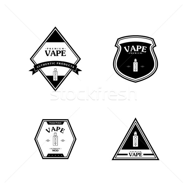 electric cigarette personal vaporizer e-cigarette retro label badge Stock photo © vector1st