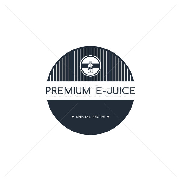 Stock photo: personal vaporizer e-cigarette e-juice liquid label badge set