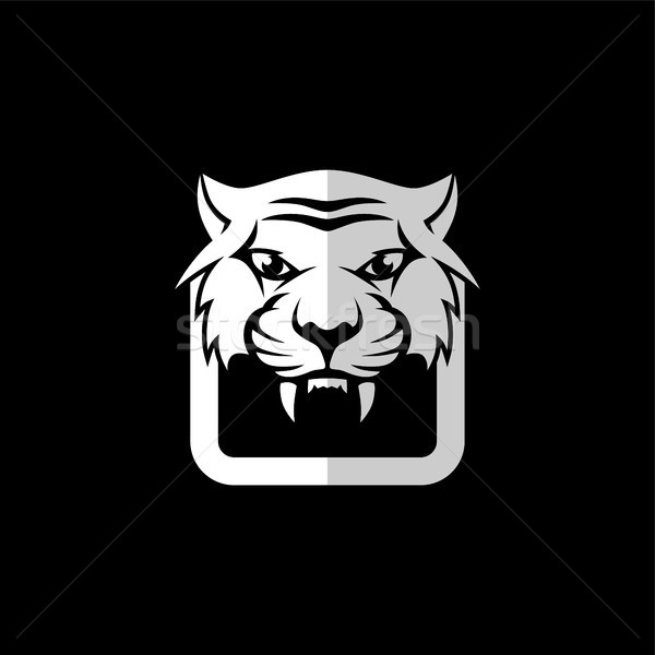 intimidating tiger front view theme logo template Stock photo © vector1st