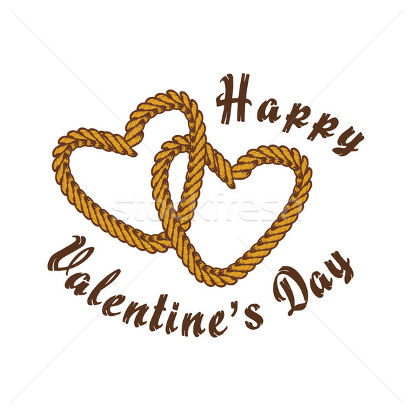 Stock photo: brown rope valentine day theme