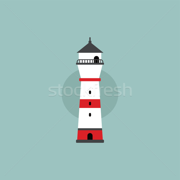 beach lighthouse flat illustration Stock photo © vector1st