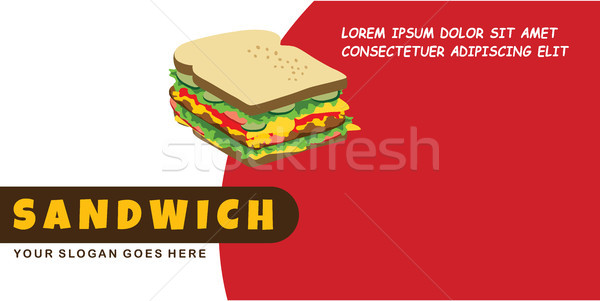 Foto d'archivio: Sandwich · alimentare · menu · banner · modello