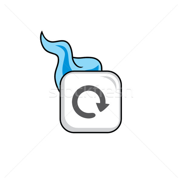 Hot płomień ikona przycisk wektora sztuki Zdjęcia stock © vector1st