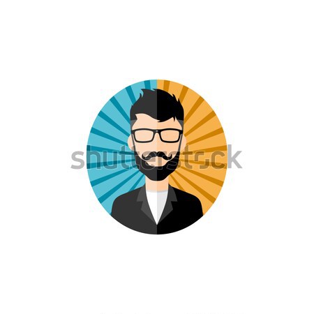 Mann Hipster Avatar Benutzer Bild Zeichentrickfigur Stock foto © vector1st