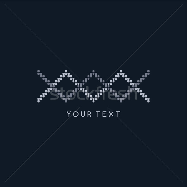 Pixel logo modèle design signe entreprise Photo stock © vector1st