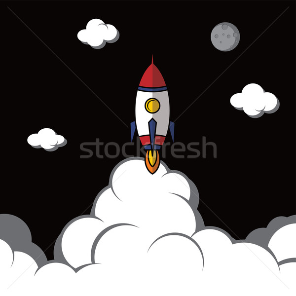 Fusée navire vecteur art illustration [[stock_photo]] © vector1st