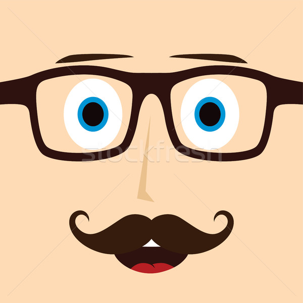 Bigode cara vetor arte Foto stock © vector1st