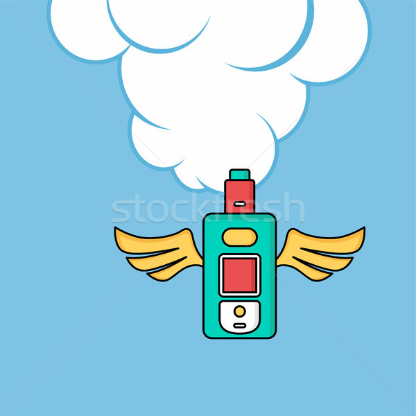 Stock fotó: Angyal · szárny · elektromos · cigaretta · személyes · vektor