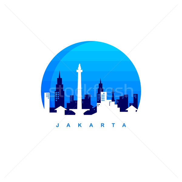 Jakarta ville logo modèle Indonésie vecteur Photo stock © vector1st