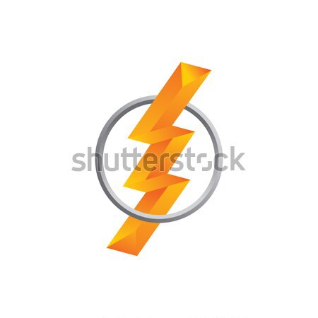 Orange Donner Bolzen Zeichen logo Vektor Stock foto © vector1st