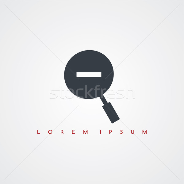 Zoom ikon felirat logotípus vektor művészet Stock fotó © vector1st