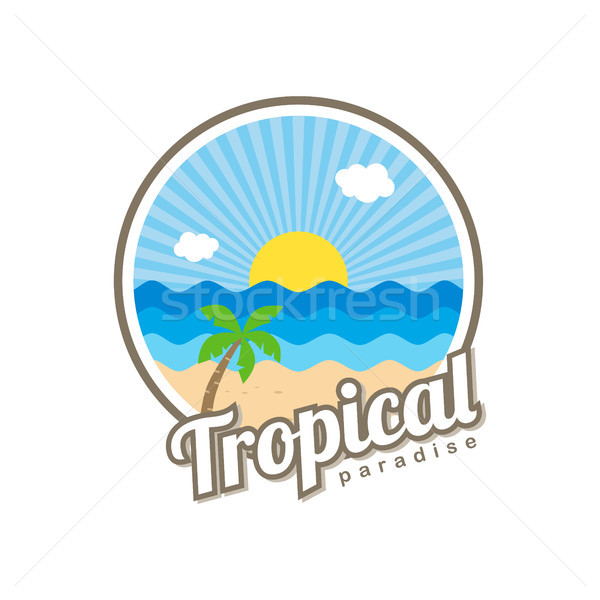 海灘 時間 熱帶島嶼 暑假 向量 藝術 商業照片 © vector1st