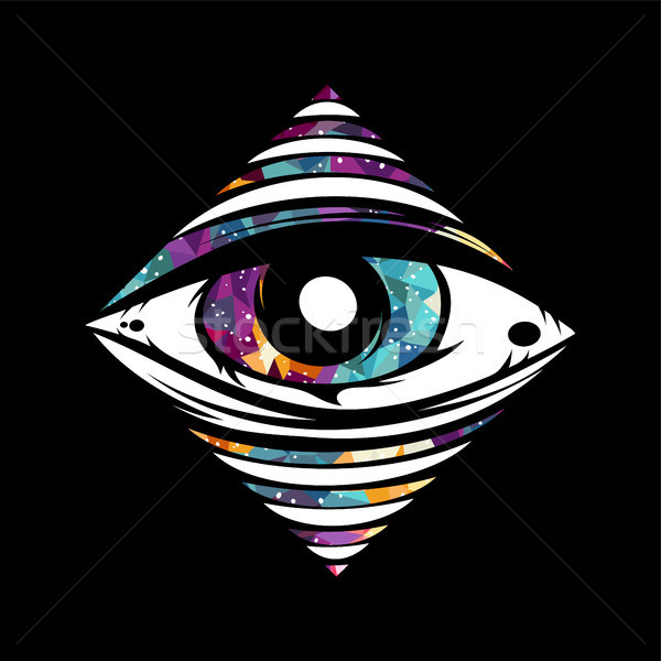 all seeing eye theme logo template Stock photo © vector1st