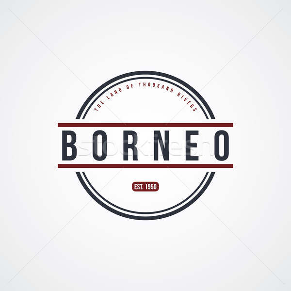 Bornéo badge Indonésie étiquette vecteur art Photo stock © vector1st