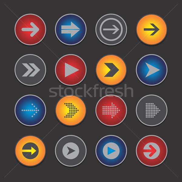Flèche icône bouton médias vecteur graphique [[stock_photo]] © vector1st
