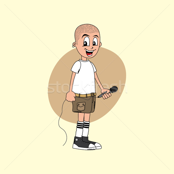 male cartoon character singer music band Stock photo © vector1st