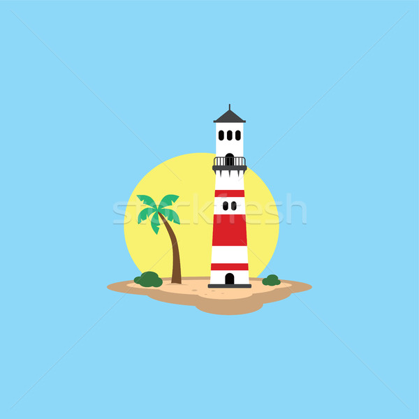 beach lighthouse seashore view Stock photo © vector1st